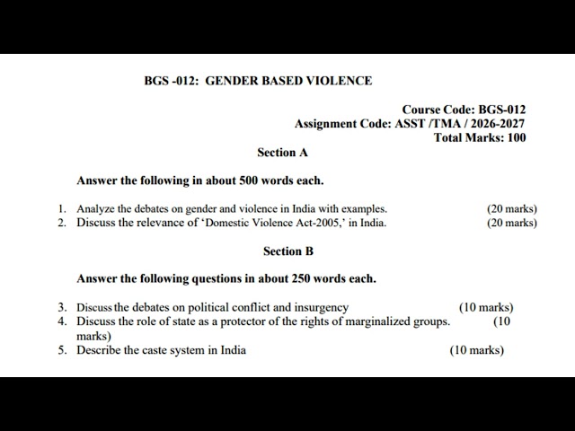 BGS 012 Solved Assignment English Handwritten Also Available IGNOU CGSL 2026