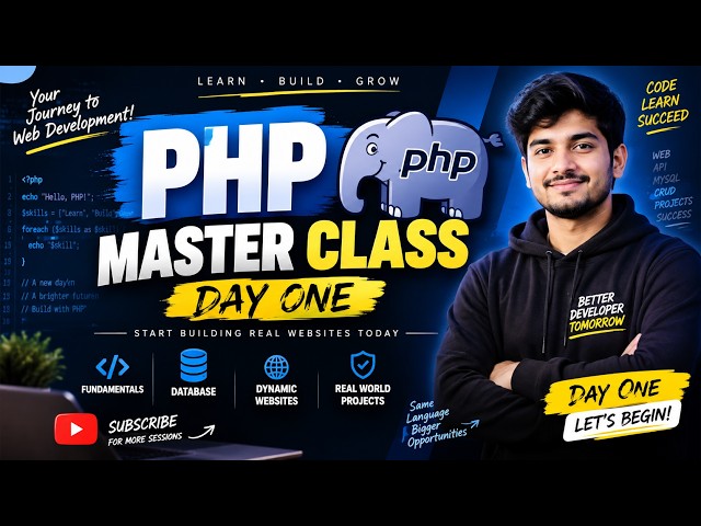 PHP Full Stack Masterclass Day 1 | Introduction to Web Development |  Development for Beginners