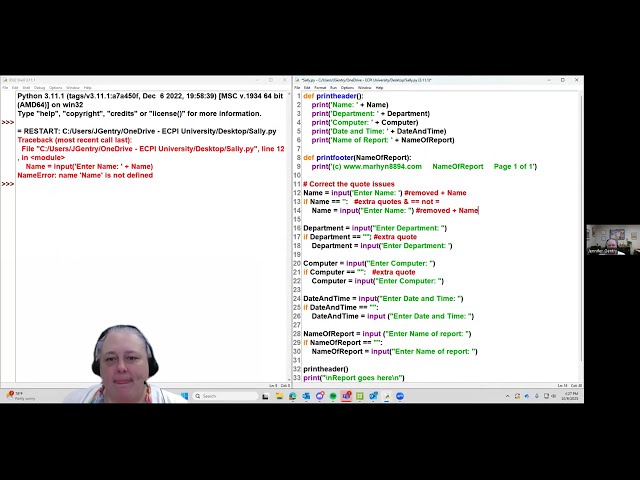 Python Debugging - Mary