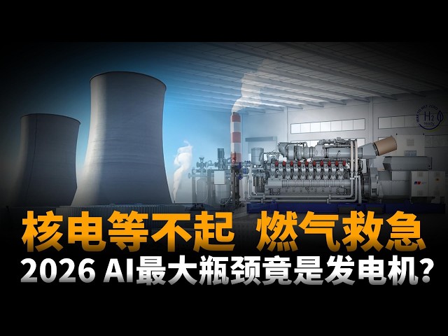核电等不起，燃气救急！2026 AI最大瓶颈竟是发电机？等电一年亏百亿：AI数据中心自建电厂真相|Olivia财富解密|AI能源|发电机|燃料电池|美股