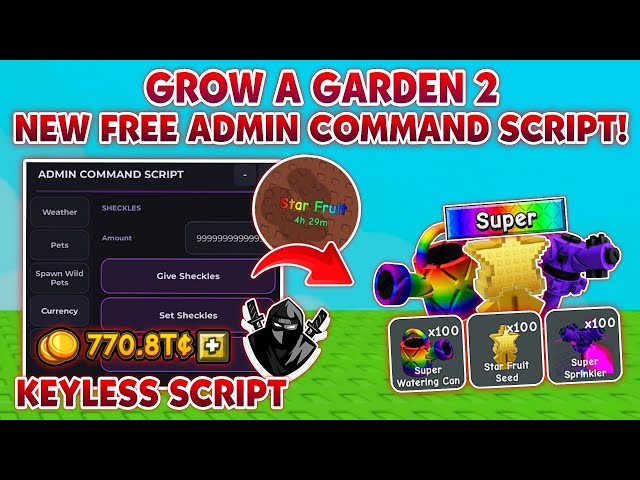 [🌱] NEW ADMIN COMMAND! 🤑 Grow a Garden 2🌶️ Script! • No Key 🔥 *UNPATCHED*✅100% Work🌈 - Anukul Hub V4