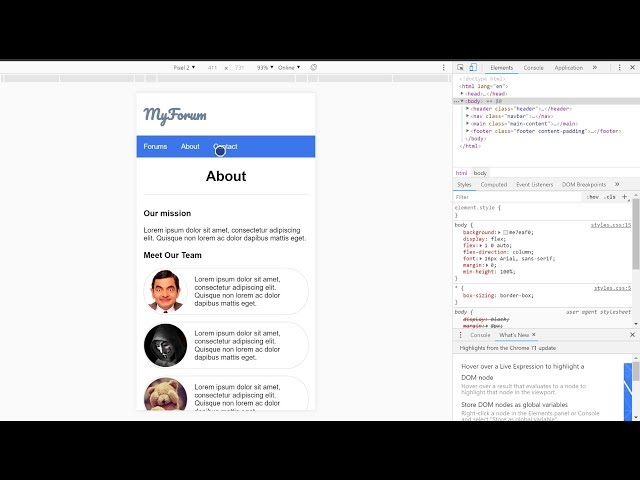 Making MyForum 10 (CSS) - Displaying the Forum for Mobile Devices