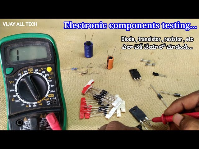 how to check electronic components | diode,transistor, resistor testing | in telugu