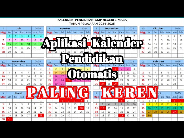 Aplikasi Kalender Pendidikan Otomatis - Format Excel