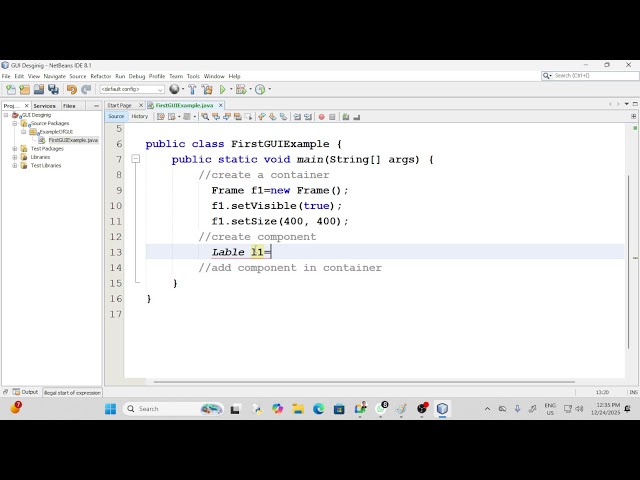 AWT  and GUI designing in java