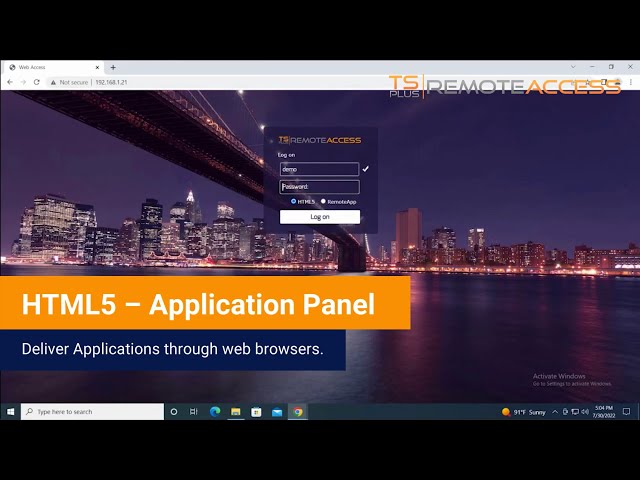 HTML5 – Application Delivery through the TSplus Web Portal - Deliver Apps via Web Browsers