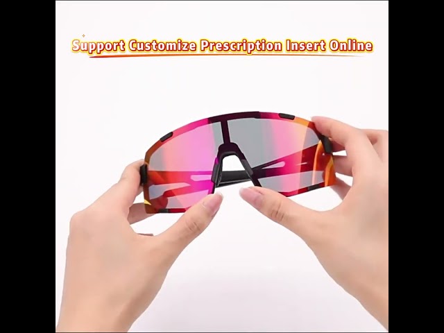 Prescription cycling sunglasses. Support customize RX insert. Code on homepage.