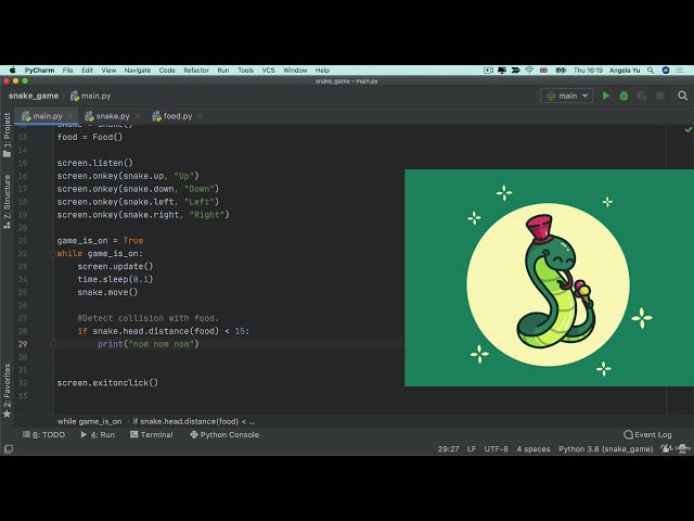 Detect Collisions with Food | 100 Days of Code: The Complete Python Pro Bootcamp for 2022