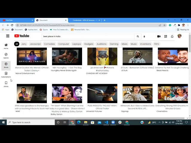 Youtube Clone Using Html, Css, Javascript and Api | Html/Css/Javascript | DSA | Javascript Project
