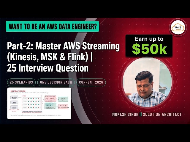 Want to Be an AWS Data Engineer? Part-2: Master AWS Streaming (Kinesis, MSK & Flink) | 25 Question