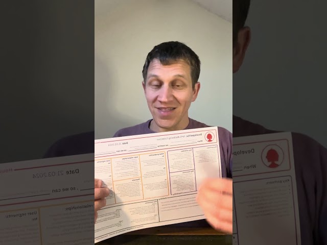 Day 28/30 - Explaining the Business Model Canvas for projects