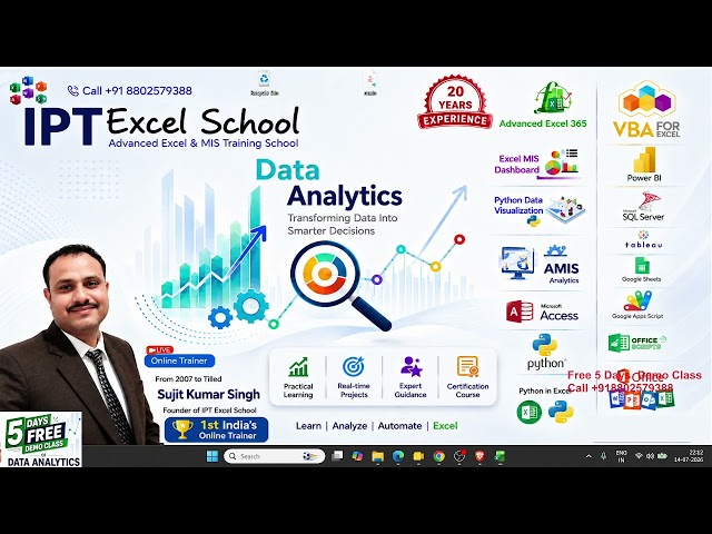 Day 2 Excel VBA Macros Coding - 5 Days Free DEMO Class For Data Analysis 10PM Batch July 14th