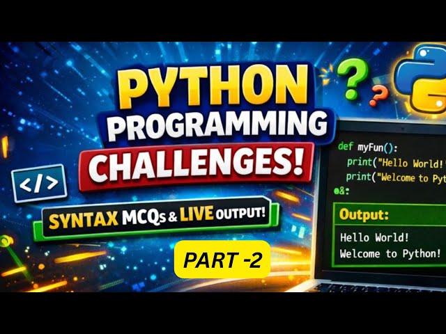 PART - 2 |  Python Syntax MCQs 🔥With Live Output | Python Quiz