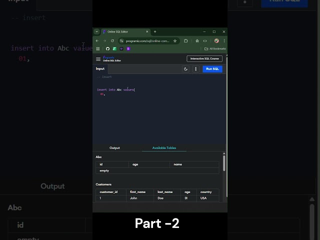 SQL Insert Table in 30 second Part-2 #SQL #Sequal  #Insert #Table #database