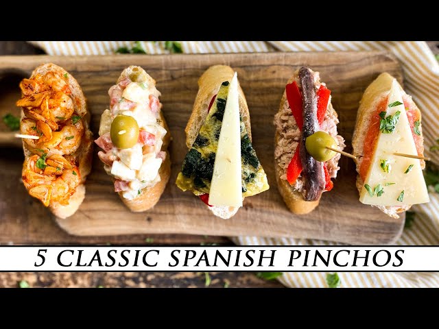 5 Pinchos Clásicos Españoles | Recetas de Tapas Rápidas y Sencillas