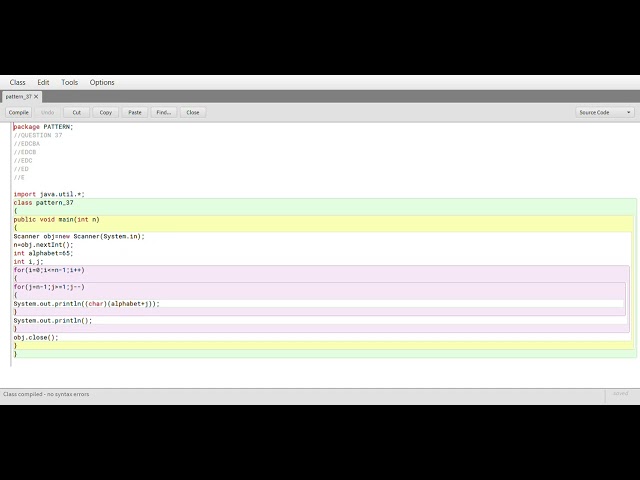 Blue Java : pattern program part 37
