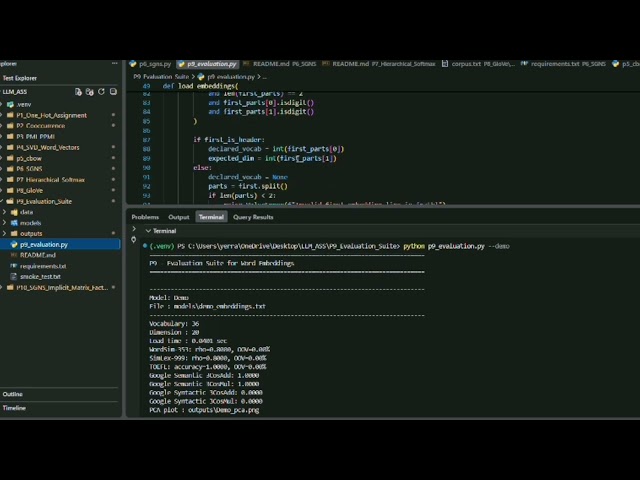 P9. Evaluation Suite for Word Embeddings