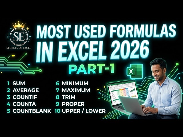 Learn Top 10 Basic Excel Formulas in sample & Easy Way