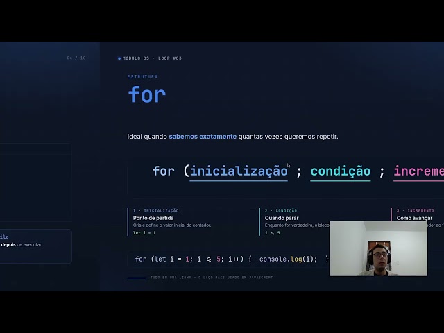 JavaScript #5: Estruturas de Repetição (while, do...while, for, for...of, break e continue)