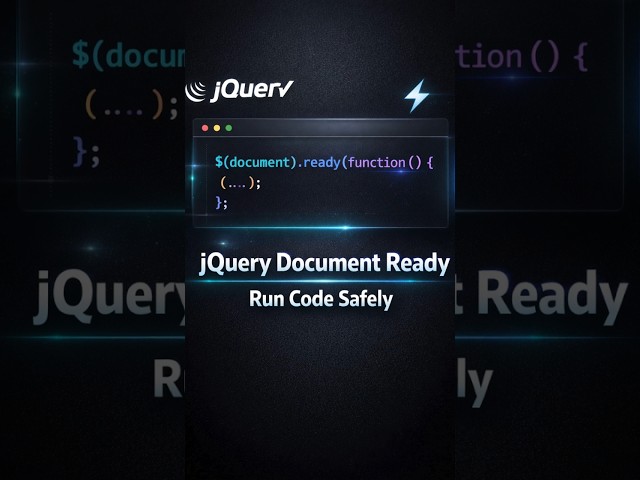 jQuery Document Ready Explained in 60 Seconds ⚡ | Beginner Friendly #coding #shorts