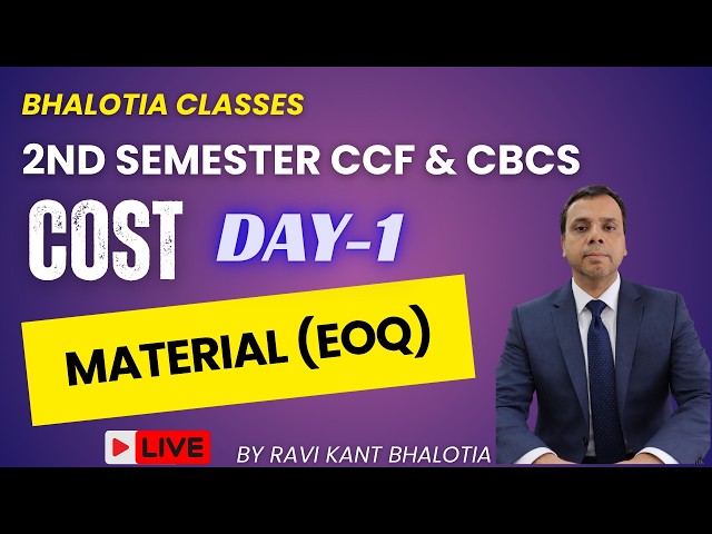 2ND SEM | CCF & CBCS COST MATERIALS (EOQ) | B.COM | CU