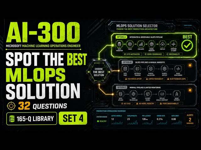 AI-300 Exam Prep Questions & Answers 2026 | Microsoft Machine Learning Operations Engineer | Set 4