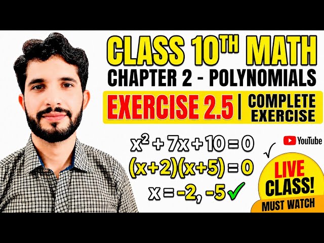 Class 10th math new book 2026 | Exercise 2.5 | Question no 1 (i,ii,iii,iv,v,vi) Complete Exercise 