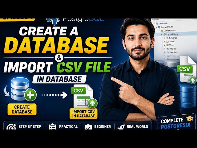 Create a Database & Import CSV File in PostgreSQL | Step-by-Step Tutorial (2026) #database #sql