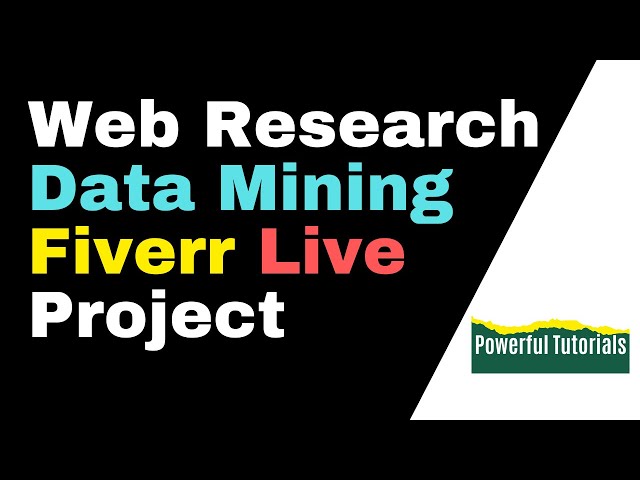 Fiverr Web Research And Data Mining Live Project