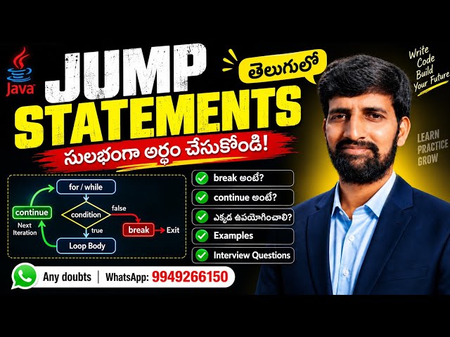 Jump Statements in Java | break, continue  | Java Programming