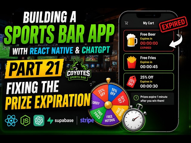 Building a Sports Bar App with React Native & ChatGPT  Part 21 fixing the prize experation