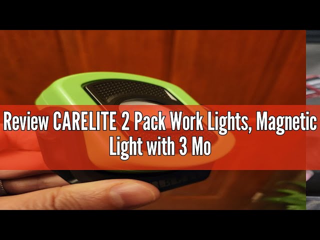 Review CARELITE 2 Pack Work Lights, Magnetic Light with 3 Modes & 360° Pivoting Head, 780-Lumen Rech