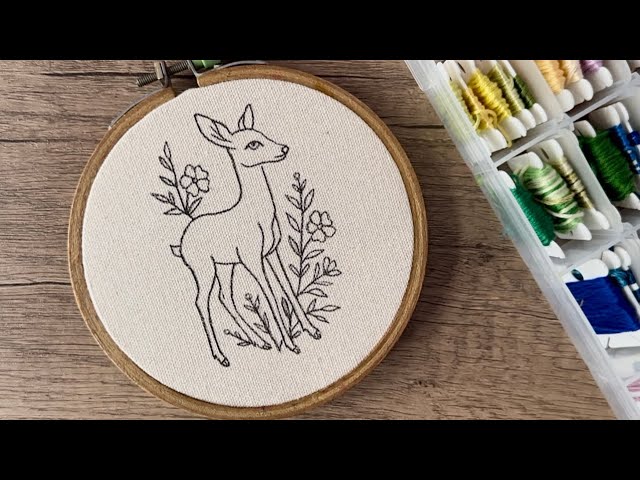 Floral Deer Embroidery || 5 Minutes Easy Embroidery Tutorial - Let’s Explore 
