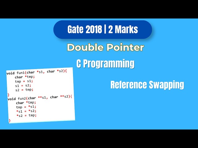 GATE 2018 C Programming PYQ | Double Pointer | Reference Swapping
