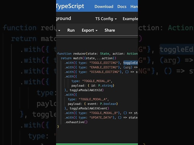 Use pattern matching in your Javascript Code: ts-pattern