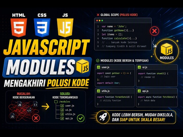 🔴Bedah JavaScript #12 | JS Modules: Mengakhiri Polusi Kode, Analisis Error, Export, Import
