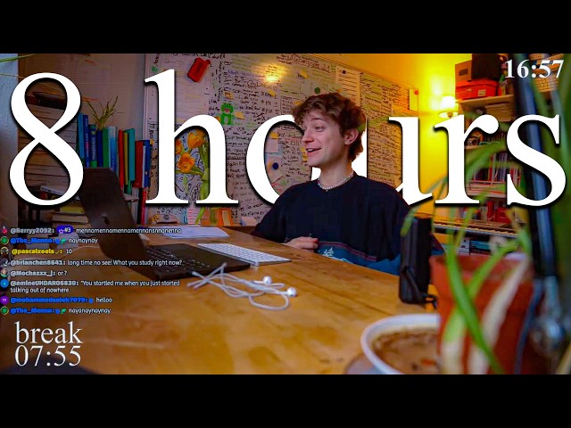 LIVE | 8-HOUR study with me 📚⛈️ rain sounds & pomodoro timer 60 & 10