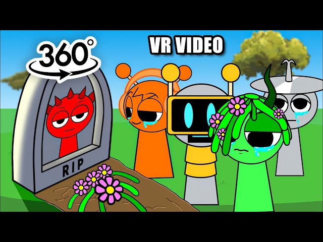 INCREDIBOX SPRUNKI SAD STORY! | RED RADDY DIES | FNF Goodbye World | 360º VR