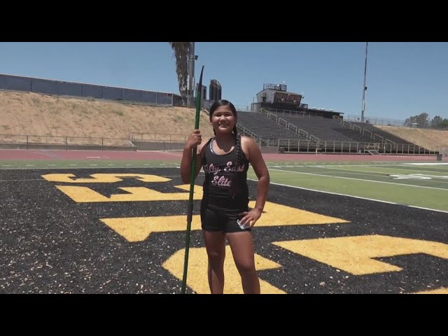 She’s 11. She throws javelin 103 feet. Now she’s off to the Junior Olympics