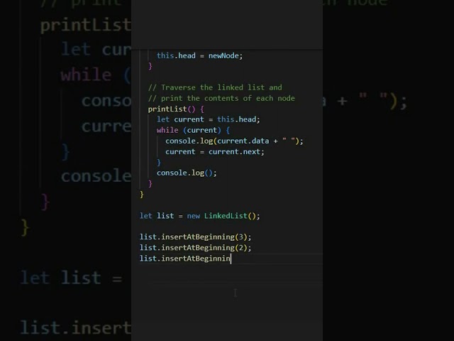 Singly Linked List Insertion in JavaScript