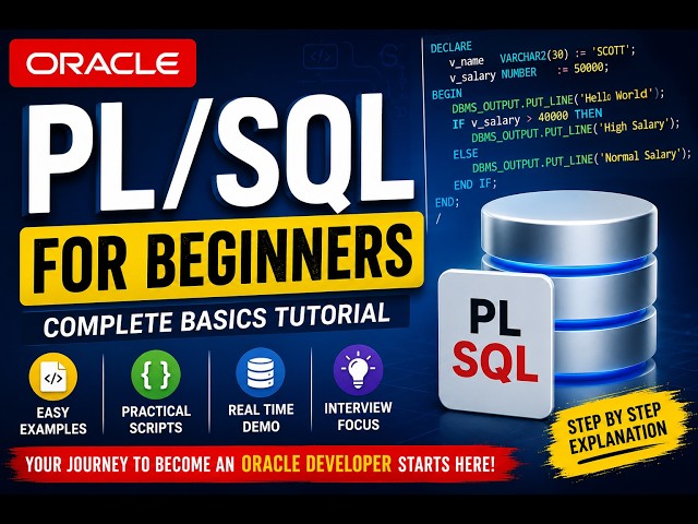 Oracle PL/SQL Tutorial for Beginners | Introduction to PL/SQL with Examples | Oracle SQL