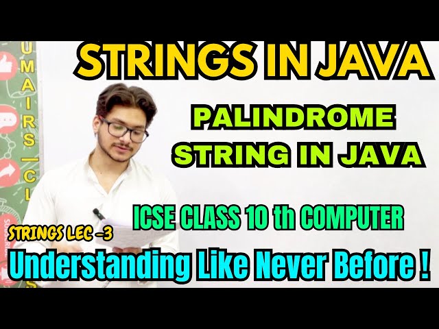 Palindrome String in java ICSE class10 computer Java program to check if string is palindrome or not