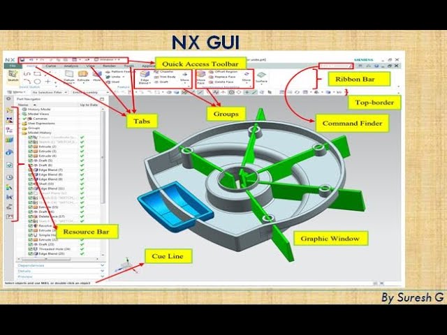 NX CAD (Unigraphics)  Graphical User Interface (GUI) by Suresh G