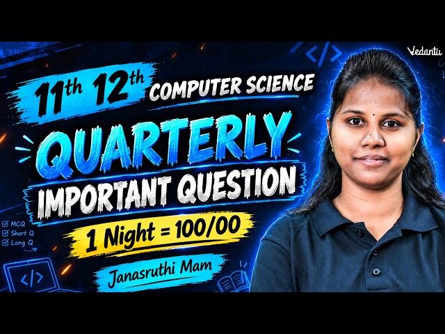 11th & 12th CS | Quarterly Important Questions 1 Night ✅ 100/100 💯 | TN State Board | Janasruthi Mam