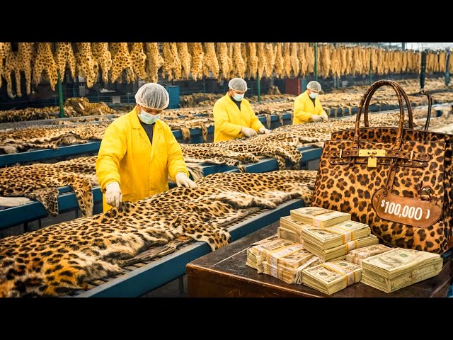 Inside the Leopard Leather Factory 🐆 How Leopard Skin Becomes Million Dollar Luxury Full Process