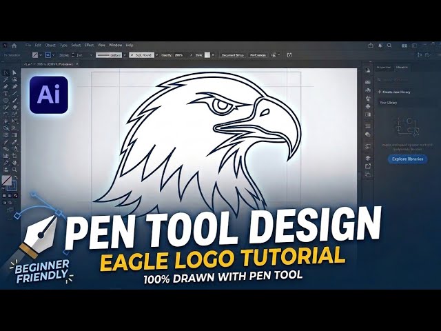Eagle Logo Design with Pen Tool in Adobe Illustrator | Part 1 🦅