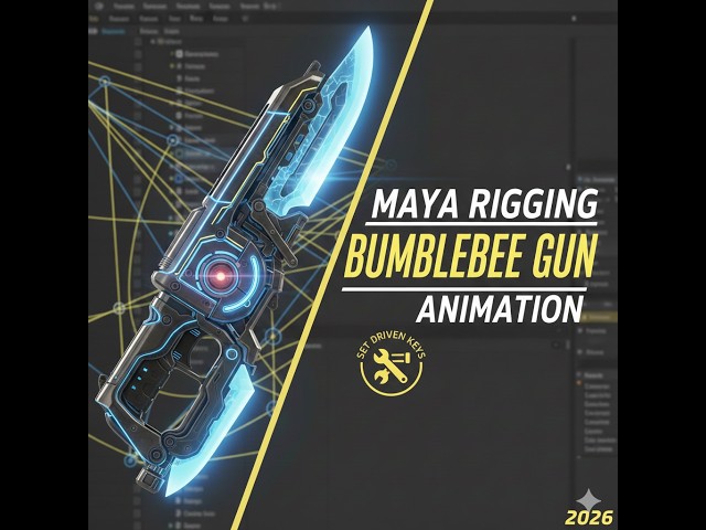 Maya Rigging Tutorial: How to Rig the Transformers Bumblebee Hand Gun #MayaTutorial #Rigging