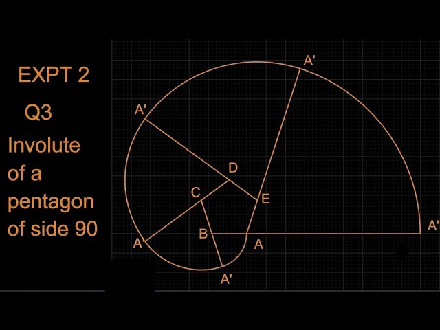 Expt 2 Q3 Involute of pentagon - Engineering Graphics 26MEE1002L