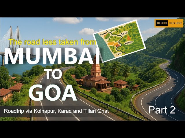 Mumbai to Goa Scenic Drive in 4K HDR - Part 2 | Best Road Trip Routes + Hidden Facts in Subtitles