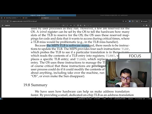 Live study: read along book "Operating Systems: Three Easy Pieces" (Part 123)